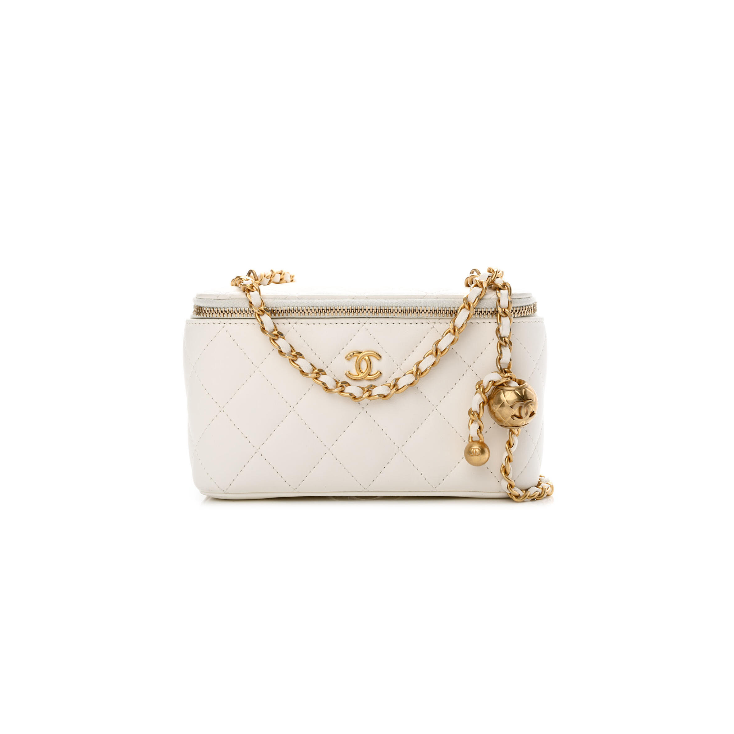 CHANEL MASTER PEARL CRUSH SMALL VANITY CASE WITH CHAIN AP2303 (17*9.5*8cm)